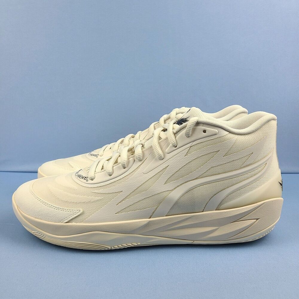 Puma MB.02 Mens Size 14 Basketball Shoes Whispers Frosted Ivory Black 378319-01